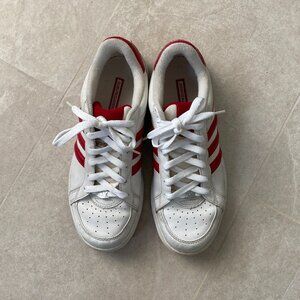 Adidas Clubline Classic White/Red Leather Sneakers